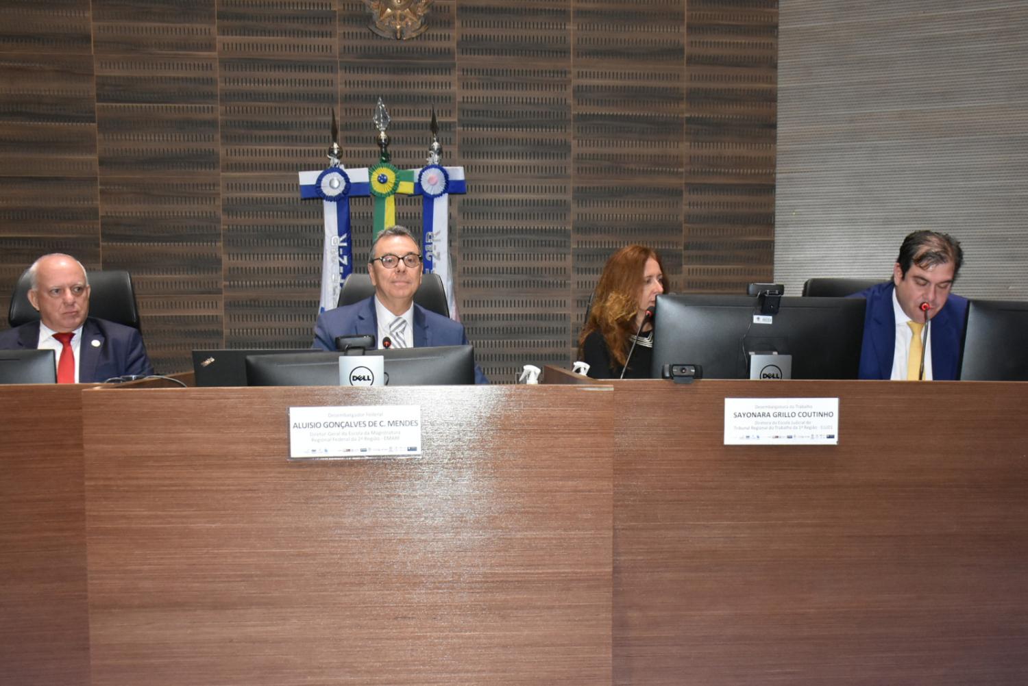 Desembargador Cláudio dell’Orto, Desembargador Federal Aluisio Gonçalves de Castro Mendes, Desembargadora do Trabalho Sayonara Grillo Coutinho e Desembargador Eleitoral Paulo César Salomão Filho