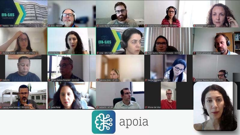 Captura de tela do Zoom com participantes de curso de IA