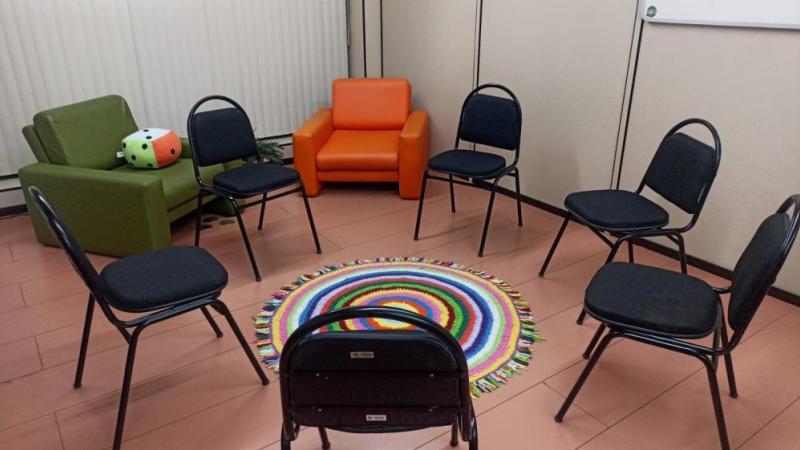 Sala da Justiça Restaurativa, na Justiça Federal, onde são realizadas as sessões presenciais