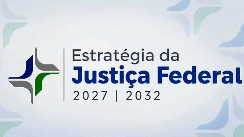 imagem com a logomarca da justiça federal a esquerda, letra em preto e justiça federal em azul