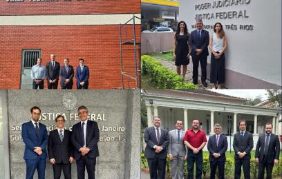 Conjunto de fotos das visitas às Subseções  Judiciárias