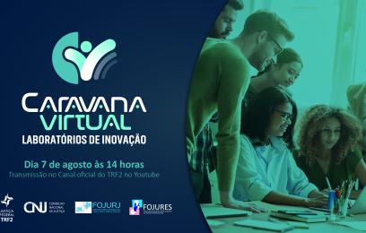 Banner da Caravana Virtual dos Laboratórios de Inovação do Poder Judiciário